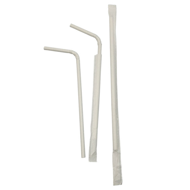 Cañita flexible de papel – Blanco - con funda 0