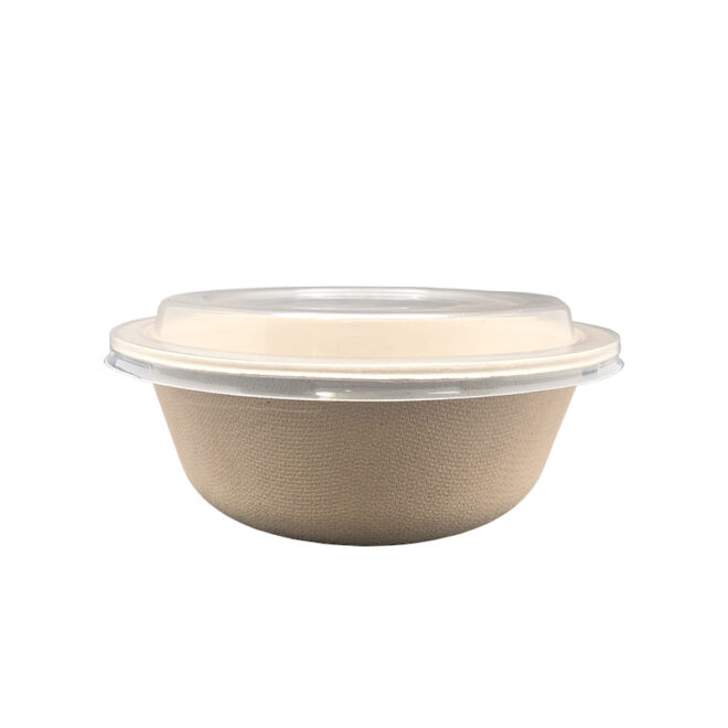Bol redondo de bagazo de trigo con tapa - 500 ml. 15 x 6 cm.