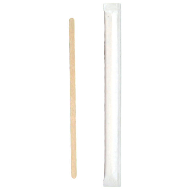 Agitador enfundado de madera 14 cm.