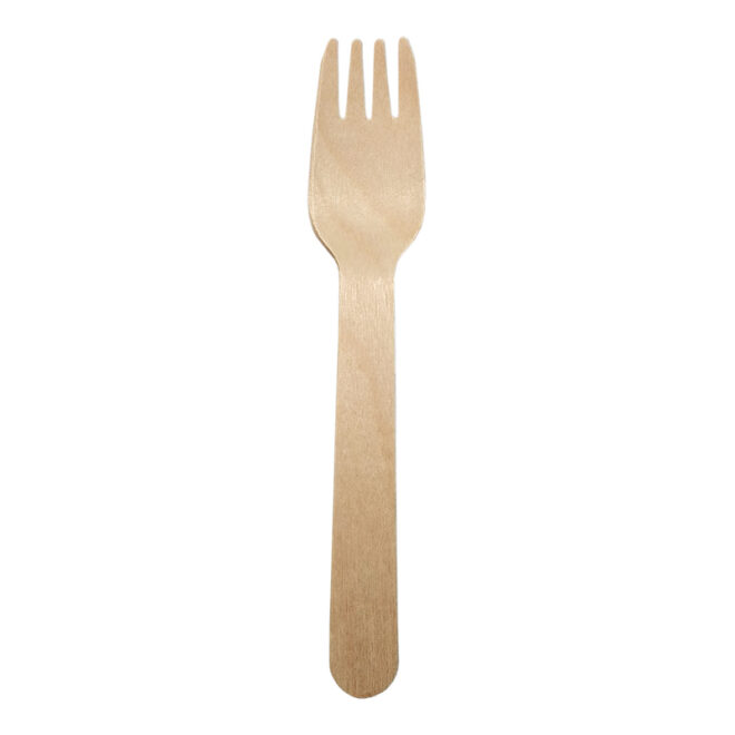 Cubiertos de madera encerada - Tenedor 16 cm.
