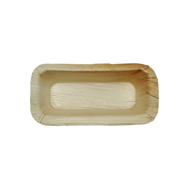 Plato de hoja de palma – Rectangular 13 x 7 cm.
