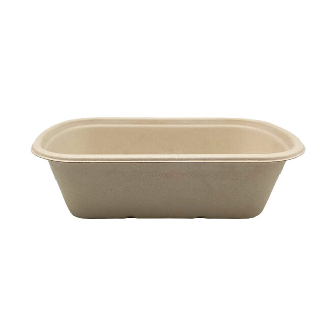 Envase con tapa de bagazo – 1 compartimento - 1.000 ml. 23 x 13