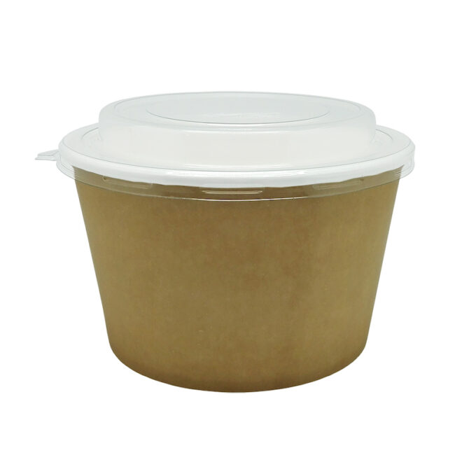 Envase + Tapa – Kraft/Blanco - 1.250 ml. - Ø 153 mm.