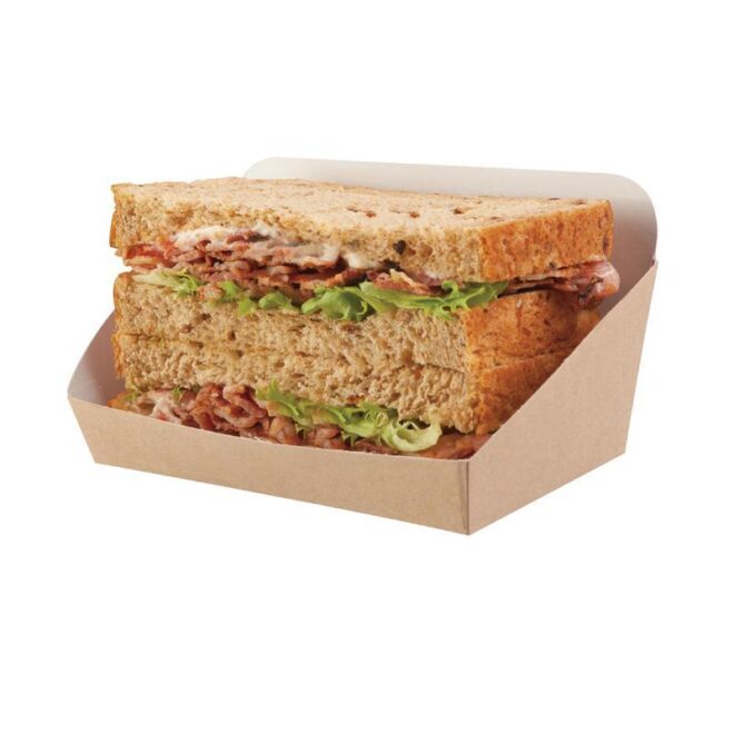 Envase Sándwich de cartón – Sofá - Kraft/Blanco 12