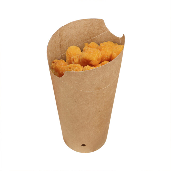 Vaso - kraft - troquelado para fritos - 560 ml. 6 x 17