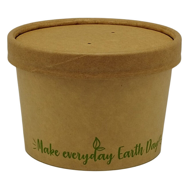 Sopera de cartón + Tapa – EARTYH DAY - 200 ml. / 8 oz.  40 x 100 cm.