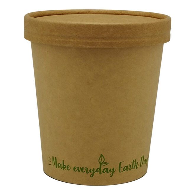 Sopera de cartón + Tapa – EARTYH DAY - 470 ml. / 16 oz.  40 x 100 cm.