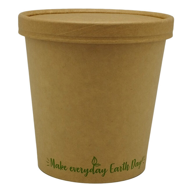 Sopera de cartón + Tapa – EARTYH DAY - 750 ml. / 26 oz.  40 x 100 cm.