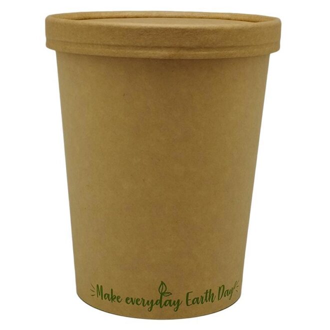 Sopera de cartón + Tapa – EARTYH DAY - 960 ml. / 32 oz.  40 x 100 cm.
