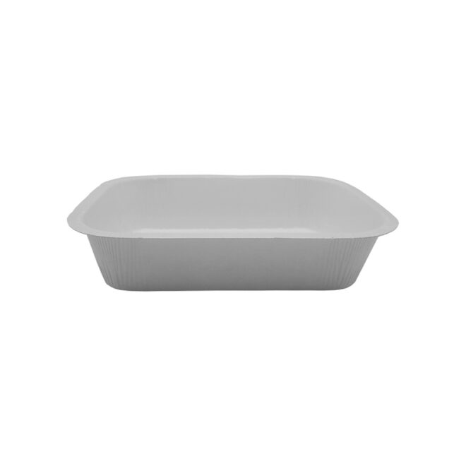 Envase horneable de papel – Rectangular - Blanco - 665 ml. 15 x 10 x 4 cm.