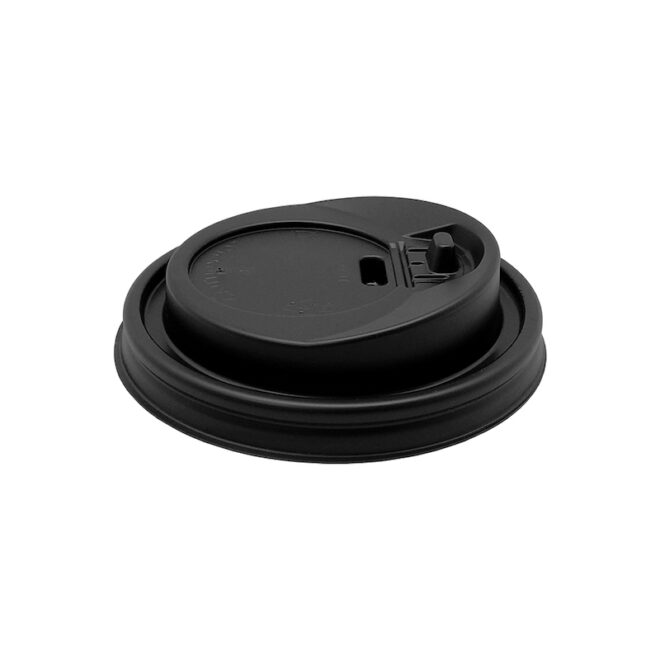 Tapa con cierre anti-derrame - Negra - 8 oz. - Ø 80 mm. - Imagen 2