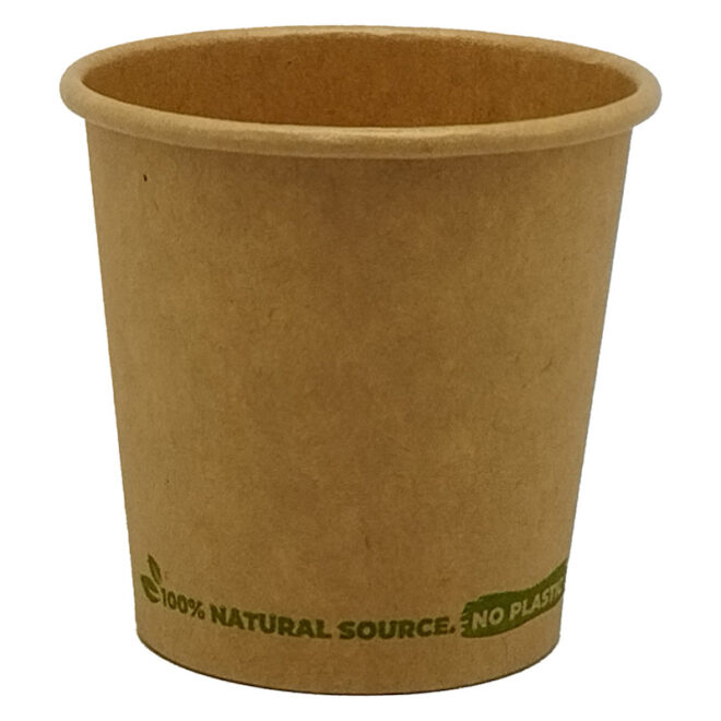 Vaso de papel – Kraft - 120 ml. / 4 oz. WATER BASED Ø 62 mm.