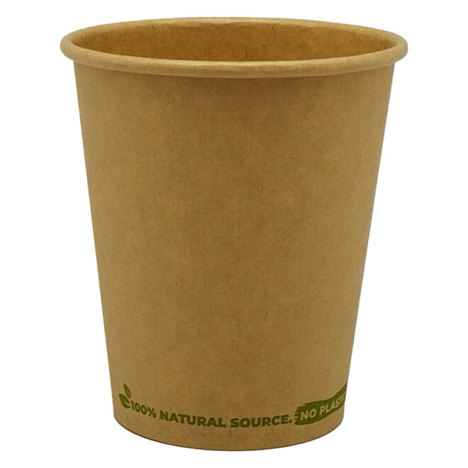 Vaso de papel – Kraft - 240 ml. / 8 oz. WATER BASED Ø 80 mm.