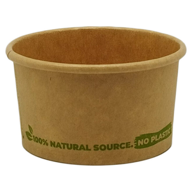 Tarrina de papel – Kraft - HELADO WATER BASED - 90 ml. / 3 oz. - Ø 72 mm.