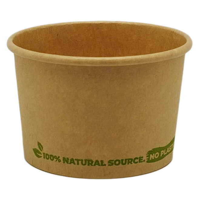 Tarrina de papel – Kraft - HELADO WATER BASED - 120 ml. / 4 oz. - Ø 73 mm.