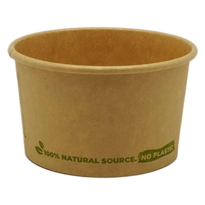 Tarrina de papel – Kraft - HELADO WATER BASED - 180 ml. / 6 oz. - Ø 85 mm.