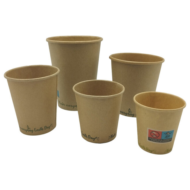Vaso de papel – Kraft – 120 ml /4 oz. EARTH DAY Ø 62mm. - Imagen 2