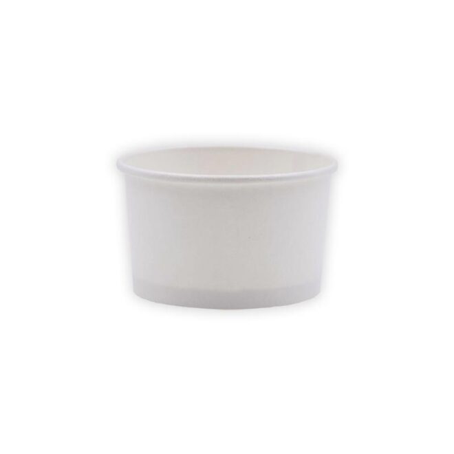 Tarrina de papel – Blanca - 80 ml. / 3 oz. - Ø 72 mm.  Amarillo
