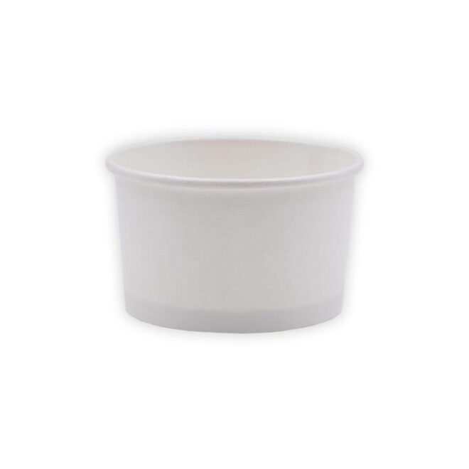 Tarrina de papel – Blanca - 120 ml. / 4 oz. - Ø 75 mm.  Gris
