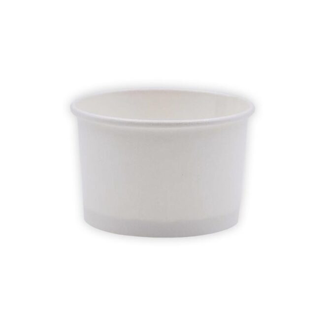 Tarrina de papel – Blanca - 180 ml. / 6 oz. - Ø 85 mm.  Marrón