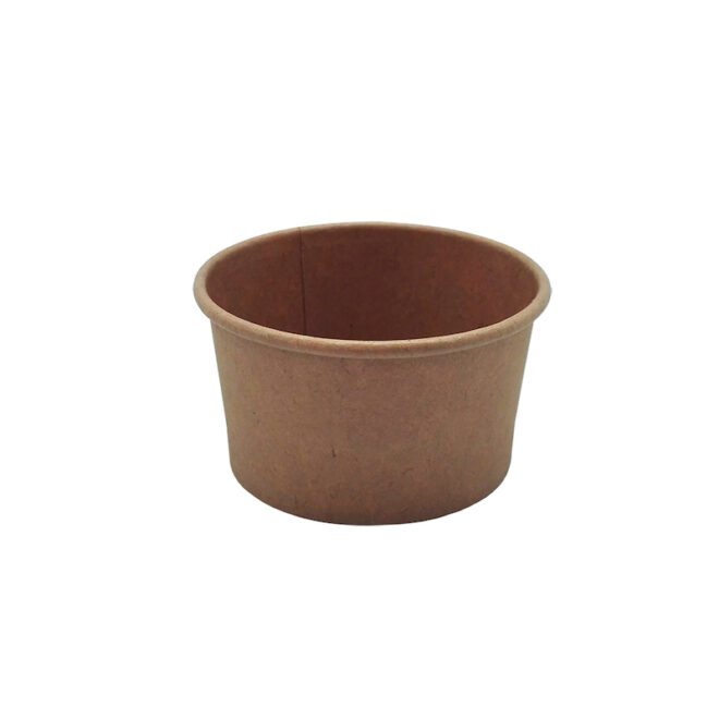 Tarrina de papel – Full Kraft - 120 ml. / 4 oz. - Ø 75 mm.  Azul