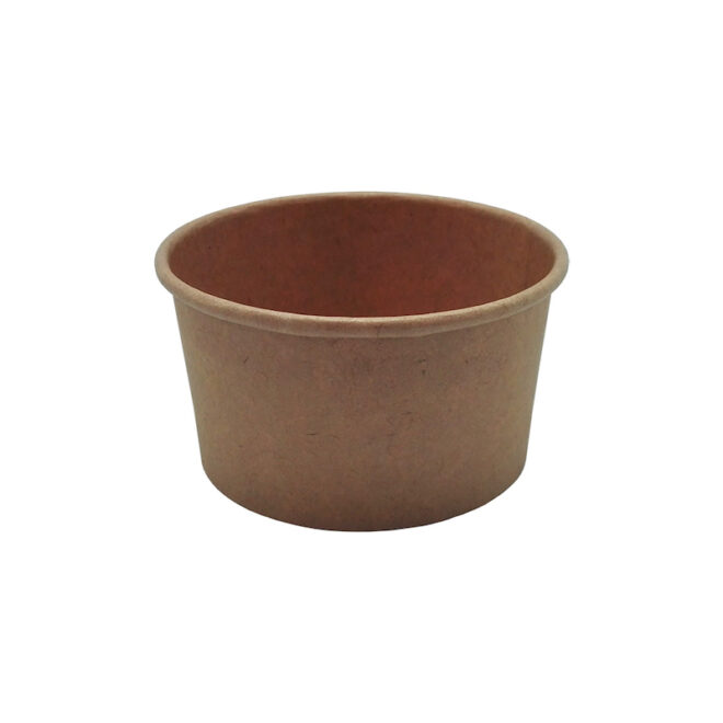 Tarrina de papel – Full Kraft - 180 ml. / 6 oz. - Ø 85 mm.  Blanco