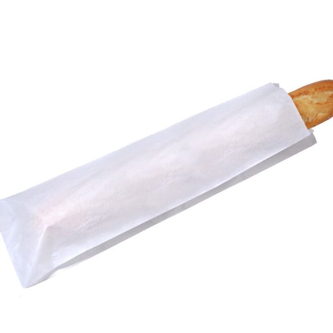 Bolsa de papel para baguette blanco 11 + 5 + 54 cm.