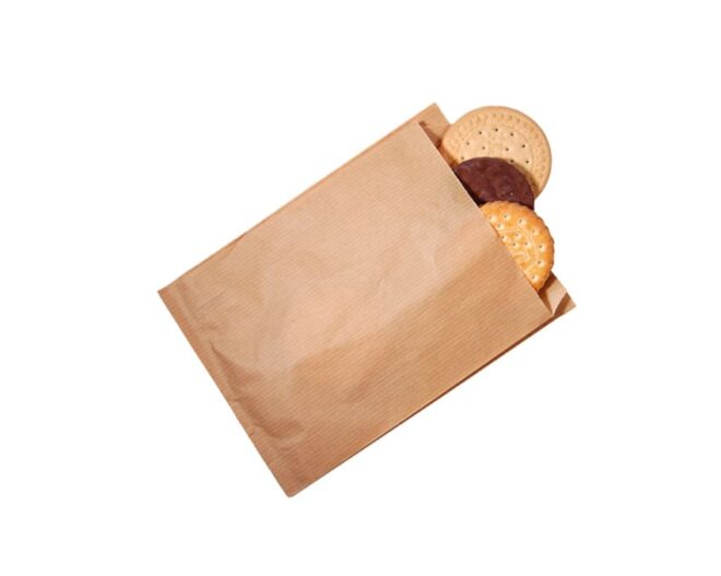 Bolsa de papel para bocadillo kraft 9 + 5 + 26 cm.
