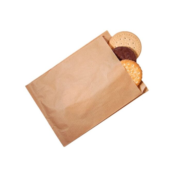 Bolsa de papel para bocadillo kraft 9 + 5 + 26 cm.
