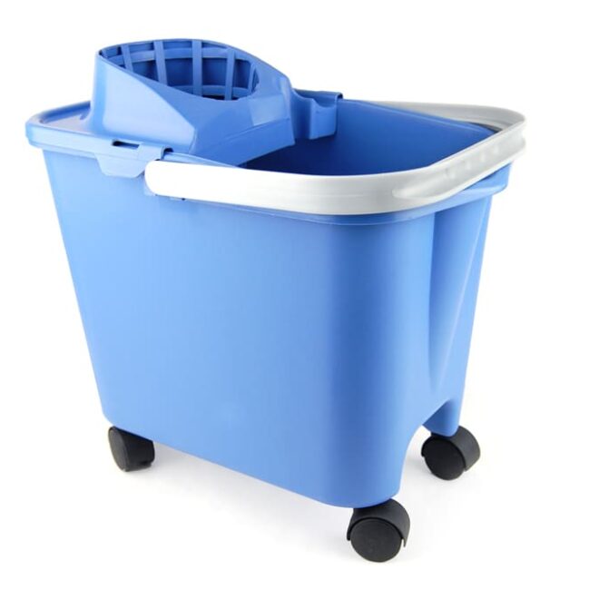 Cubo con escurridor rectangular con ruedas