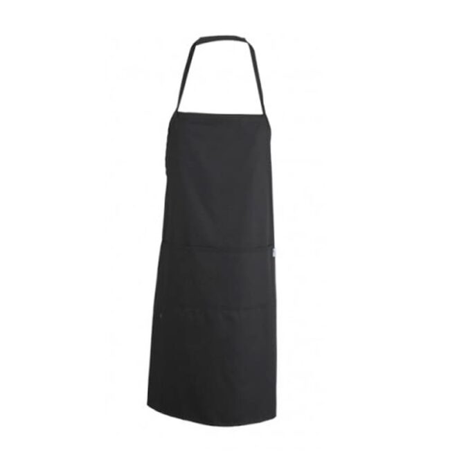 Delantal negro con peto 80 x 70 cm.