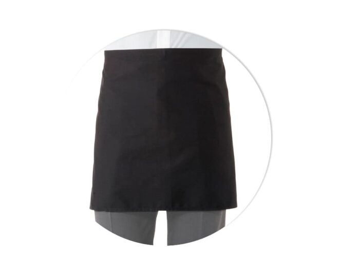 Delantal de tela negro sin peto 105 x 74 cm.